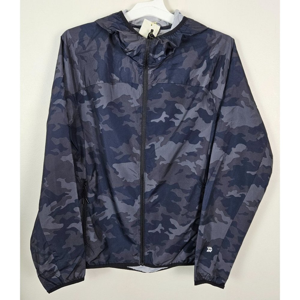 COPY - All In Motion Men Jacket Size Small Hooded Camo Blue Lightweight Water R…